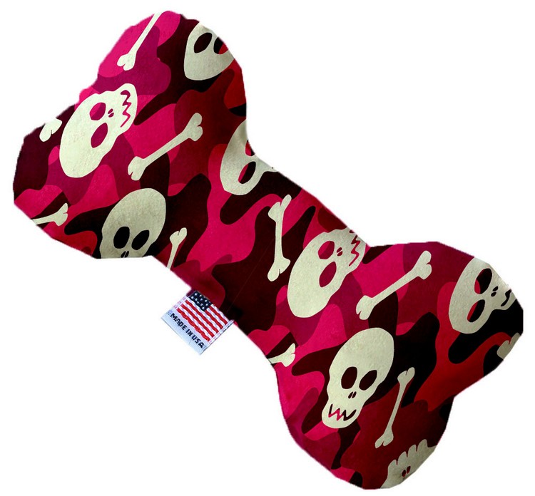 Pink Camo Skulls 10 inch Stuffing Free Bone Dog Toy